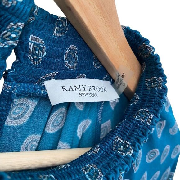 Ramy Brook New York Paisley Print Turtleneck Long Sleeve Midi Dress Size Large - Picture 10 of 11